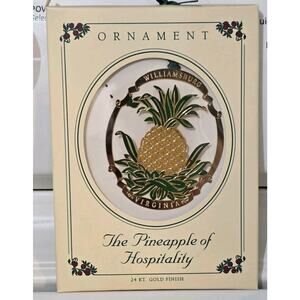Colonial Williamsburg 24Kt. Gold-Finish Christmas Ornament –The Pineapple (2003)